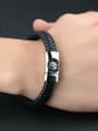 thumb Fashion Owl-etched Titanium Artificial Leather Bracelet 1