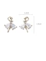 thumb Alloy With Gold Plated Simplistic Angel Stud Earrings 3