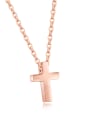 thumb Stainless Steel With Rose Gold Plated Simplistic Cross Necklaces 0