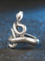 thumb Punk style Personalized Snake Antique Silver Plated Ring 2