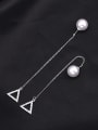 thumb Copper With Platinum Plated Simplistic Triangle Threader Earrings 1