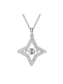 thumb Simple Four-pointed Star Cubic Zircon Necklace 0