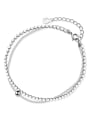 thumb 925 Sterling Silver With Platinum Plated Fashion Round Bracelets 0