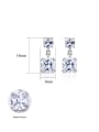 thumb 925 Sterling Silver With Cubic Zirconia Delicate Square Stud Earrings 4