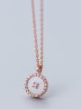 thumb 925 Sterling Silver Delicate Round Cubic Zirconia Necklaces 2