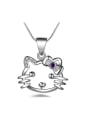 thumb Fashion Hello Kitty Zirconias Pendant Copper Necklace 0