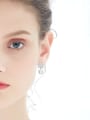 thumb Fashion Artificial Pearl Shiny Zirconias-covered Star 925 Silver Stud Earrings 1