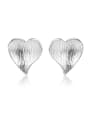 thumb 925 Sterling Silver With Glossy Simplistic Heart Stud Earrings 0