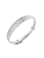 thumb Simple Silver Plated Copper Bangle 0