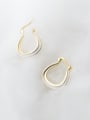 thumb 925 Sterling Silver With 18k Gold Plated Simplistic Hollow U-shaped Clip On Earrings 2