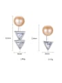 thumb Sterling Silver with AAA zircon asymmetrical pearl studs earring 4