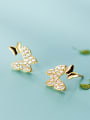 thumb 925 Sterling Silver With Cubic Zirconia  Cute Butterfly Stud Earrings 3