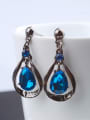 thumb Exaggerated Luxury Water Drop Blue Crystals Alloy Two Pieces Jewelry Set 2