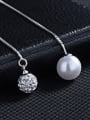 thumb Fashion Shiny Ball Imitation Pearl Copper Line Earrings 3