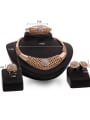 thumb new new Alloy Imitation-gold Plated Vintage style Rhinestones Hollow Four Pieces Jewelry Set 2