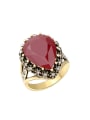 thumb Retro style Water Drop Resin stone Cubic Crystals Alloy Ring 0
