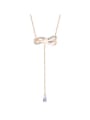 thumb Titanium With Rose Gold Plated Simplistic Bowknot Necklaces 0