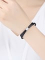 thumb Copper inlay AAA zircon Fashion Personality Leather Cord Bracelet 1