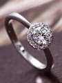 thumb Copper Alloy White Gold Plated Fashion Round Zircon Engagement Ring 1