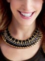 thumb Alloy Gold Plated Exaggeration Hand-Knitted Necklace 1