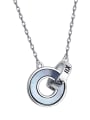 thumb 925 Sterling Silver With  Shell Simplistic Round Necklaces 0