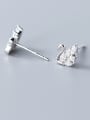 thumb 925 Sterling Silver With Cubic Zirconia Classic Swan Stud Earrings 2