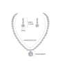 thumb Copper With Cubic Zirconia Simplistic Round Earrings And Necklaces 2 Piece Jewelry Set 3