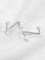 thumb Fashion Little Freshwater Pearls Letter Z-shaped Silver Stud Earrings 0