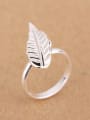 thumb Simple Leaf Silver Women Ring 1