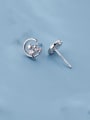 thumb 925 Sterling Silver With Cubic Zirconia Cute Owl Stud Earrings 1