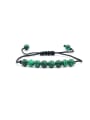 thumb Green Natural Stones Woven Rope Fashion Bracelet 0