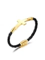 thumb Fashionable Cross Shaped Artificial Leather Bracelet 0