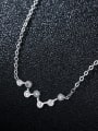 thumb 925 Sterling Silver With Platinum Plated Simplistic Monogrammed Necklaces 1