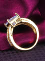 thumb Creative Square Shaped 18K Gold Plated Zircon Ring 1