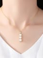 thumb Sterling Silver Fashion Pod Natural 8-9mm Freshwater Pearl Necklace 1