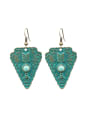 thumb Antique Bronze Plated Resin stone Triangle Alloy Earrings 0