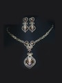 thumb Retro Flower Colorful Zircons Two Pieces Jewelry Set 2
