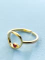 thumb Fashion Gold Plated Red Heart Design S925 Silver Ring 1
