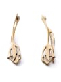 thumb Hollow Leaves Shaped  Hook drop earring 0