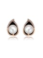 thumb Women Water Drop Artificial Pearl Stud Earrings 0