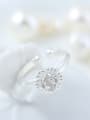 thumb S925 Silver Flower Fress Size Simple Ring 1