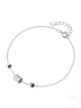 thumb 925 Sterling Silver With Silver Plated Simplistic Beads&Ring Bracelets 3