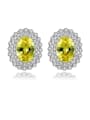 thumb 925 Sterling Silver With Cubic Zirconia  Luxury Oval Cluster Earrings 0