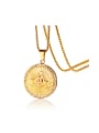 thumb Delicate Gold Plated Round Shaped Zircon Pendant 0