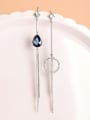thumb 925 Sterling Silver With Crystal Classic Water Drop Long Stream Comb  Earrings 4