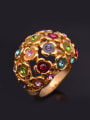 thumb Exaggerated Colorful Rhinestones Gold Plated Alloy Ring 0