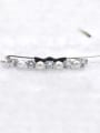 thumb Simple Artificial Pearls White Zirconias Copper Hairpin 1