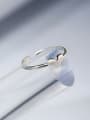 thumb Simple Tiny Heart 925 Silver Opening Ring 2