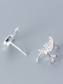 thumb 925 Sterling Silver With Silver Plated Cute Bird Stud Earrings 1