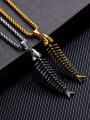 thumb Stainless Steel With Antique Gold Plated Personality with fish bones Pendants 1